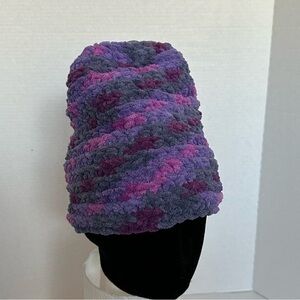 Etsy handmade Purple and Pink Spiral Patterned beanie Hat